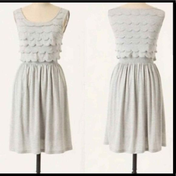 Anthropologie Dresses & Skirts - Anthropologie Deletta Grey/ Silver Scalloped Sleeveless Dress